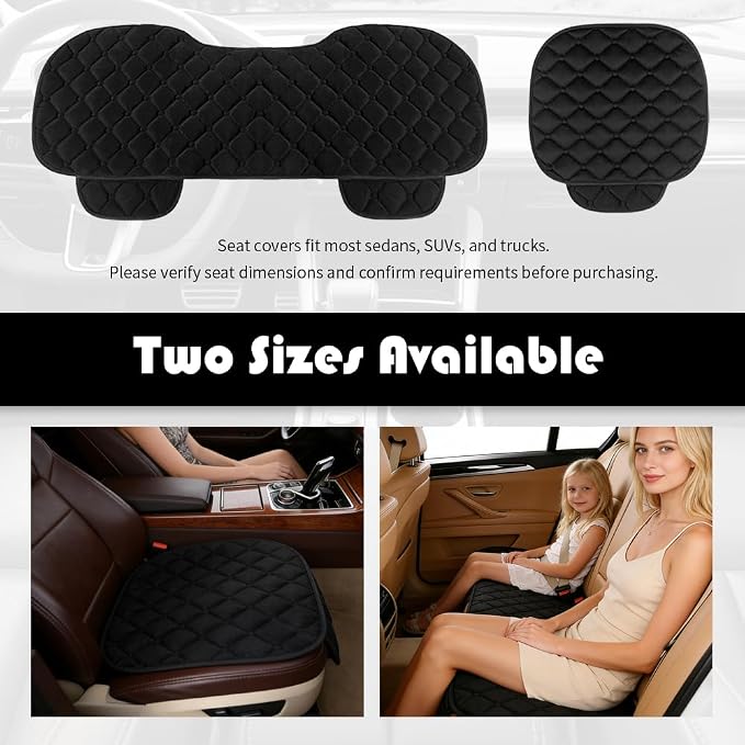 Plush Soft Car Seat Covers Rear Seats,Anti-Slip & Comfortable Car Seat Cushion with Storage Pockets,Universal Cars Seats Pad Cars Interior Accessories for SUVs,Trucks（Rear） - Image 7