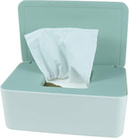 Diaper Wipes Dispenser, Tissue Storage Box Case (Green) | Wet Wipe Dispenser Holder with Lid for Home, Office, Cars by The+Revenant