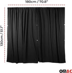 OMAC 54" x 71" Cab Divider Van Cabin Curtain Campervan Kit Black - Image 3