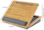 Adjustable Lap Desk for Laptop with Cushion Tablet Phone Holder | Bamboo Laptop Stand with Anti-Slip Strip, Handle Fits up to 15.6 inch or 14 inch with Mouse Space - Image 5