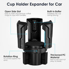 Cup Holder Expander, Cup Holder Expander for Car, Adjustable Cupholder for 2.6"- 4.8" Yeti, Hydro Flask, Nalgene, Takeya, Camelbak, Ramblers, Owala, Tumblers, Mugs, Bottles, with Sunglass Holder - Image 6