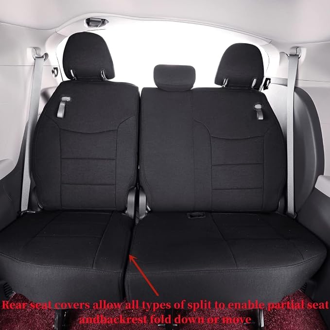 Sienna Car Seat Covers Custom Fit for 2011-2020 Toyota Sienna LE,XLE,Limited,L,XLE Premium,Limited Premium,7-Seater,Full Coverage,Airbag Compatible Polyester Seat Protector (Full Set,Black) - Image 3