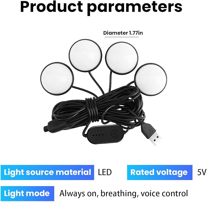 BESULEN Car Interior LED Lights, Neon Light Kit with USB Port, Ice Blue | 4 in 1 Car Ambient Neon Light Kit with USB Port, Interior LED Atmosphere Lights, Decoration for Car Home Garden Party - Image 2