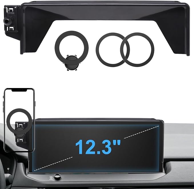 Magnetic Phone Holder for Honda Accord 2023 2024 2025 2026 EX-L Hybrid/ Touring Hybrid/ Sport Hybrid/ Sport-L Hybrid [Fits 12.3-Inch Screen Only] for Magsafe Car Cell Phone Mount with Storage Box by Hesanzol
