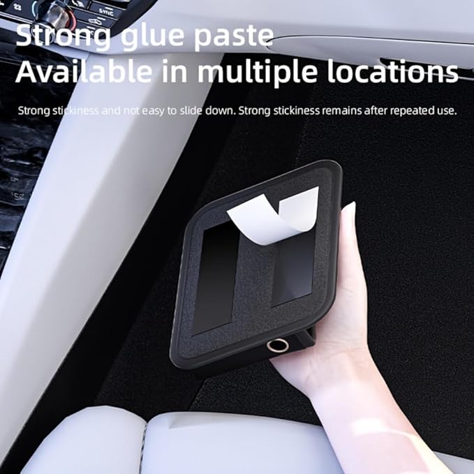 Car Seat Side Pocket Organizer - PU Leather Auto Door Console Mini Storage Bag for Keys, Phone, Sunglasses, Registration, and Documents (Black) - Image 5