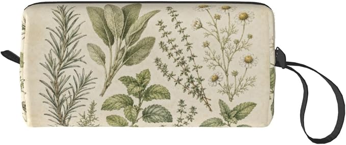 Botanical Small Makeup Bag, 600D Oxford Cosmetic Pouch for Women | Botanical Cosmetic Bag, Double-Sided Printed Toiletry Pouch with Foam Padding for Women, Travel, Gym, Weekend and Daily Use - Image 8