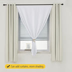 self Adhesive Curtains Portable Blackout Curtain Simple and Easy to Install Bedroom Window Thermal Lnsulated Kitchen Room Darkening Black Small Drapes, 47" W X 59" L, White, 1 Panel - Image 8