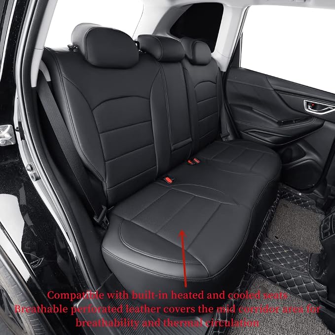 Car Seat Covers Custom fit for 2014-2018 Subaru Forester SUV,Faux Leather | Full Set Suv Seat Cushion,Easy Installation,Factory Look,Waterproof Car Seat Protector (Black) - Image 3