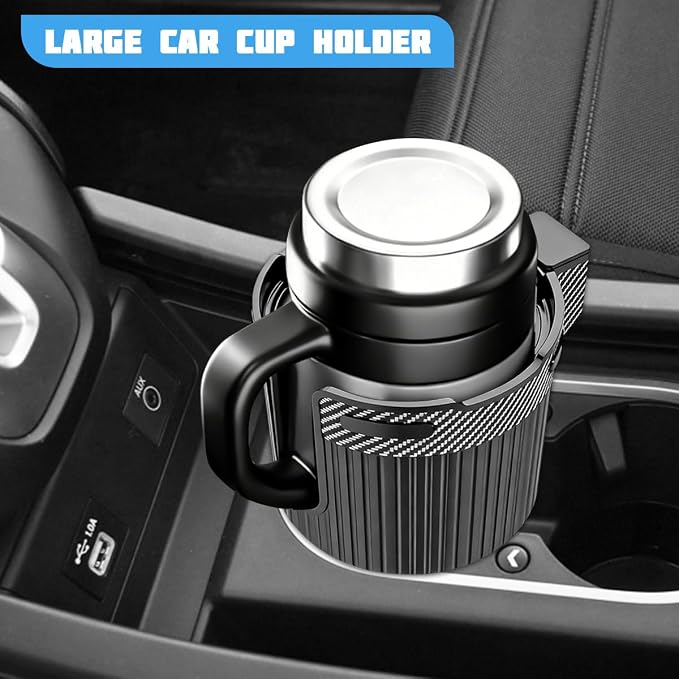 Car Cup Holder Extender, Expandable Vehicle Water Bottle Holder Adapter with Adjustable Base, Automotive Interior Drink Cup Expander, Universal for SUV Caravan Truck - Image 5