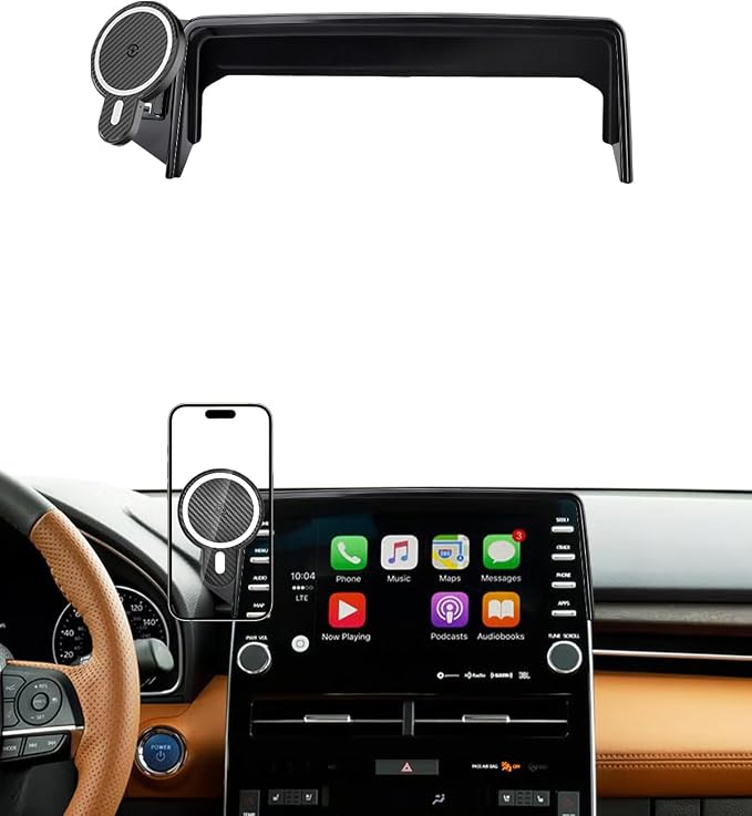 PZK Car Phone Holder for Toyota Avalon/Hybrid 2019-2022 9-Inch Screen | Strong Magnetic 15W Fast Wireless Charger Car Phone Mount with Magsafe Fixed Clip 360° Rotation Not Affect Vent Hands-Free by SpecificCarPhoneHolder