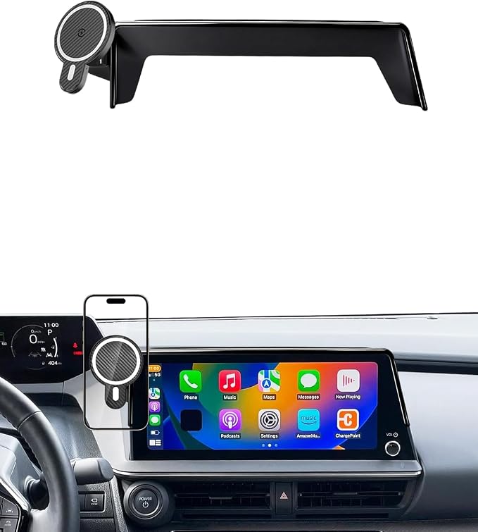 PZK Car Phone Holder for Toyota Prius 2023-2025 2026 Accessories 12.3-Inch | Strong Magnetic 15W Fast Wireless Charger Car Phone Mount with Sunglasses Storage Box 360° Rotation Magsafe Phone Stand by SpecificCarPhoneHolder