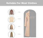 Garment Bags for Hanging Clothes, 45'' Suit Bag Cover for Storage and Travel, Dress Bags for Gowns Long, 2 Pack (Grey) - Image 3