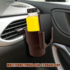 Car Cup Holder Expander, Cup Holder for Car, 2-in-1 Mobile Phone Drink Adapter, Auto Interior Accessories Multifunction Auto Seat Back and Armrest Box Storage Device for Most Vehicles (Brown) - Image 4
