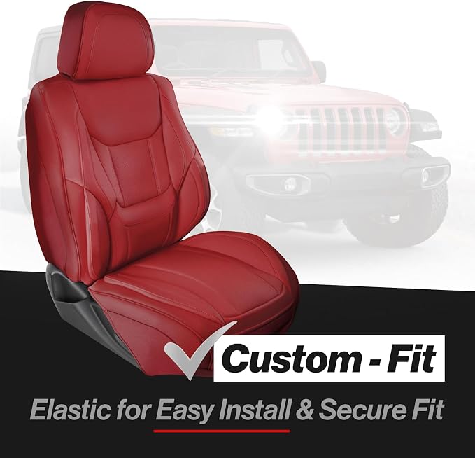 Coverland Custom SUV Car Seat Covers for 2006-2014 Subaru Tribeca | Premium Waterproof Faux Leather Non-Slip Memory Foam Airbag Compatible Custom Fit Interior Protector [Full Set-Wine Red] - Image 2