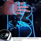EL Wire Car Interior LED Strips Lights, 16FT 5V USB Auto Neon Light Strip, Electroluminescent Vehicle Interior Ambient Lighting Decor Accessories, Universal for RV, SUV, Truck (Blue) - Image 2