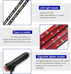 povtii Car LED Strip Light, 24 LED RGB Auto Under Dash Interior Atmosphere Lights, Cigarette Lighter Decorative Lamp Ambient Night Light, Universal Lighting Kit Car Accessories (Red) - Image 3