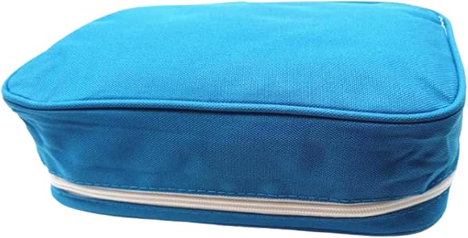 Red First Aid Bag Empty Travel Rescue Pouch First Responder Storage Medicine Emergency Bag for Car Home Office Kitchen Sport Outdoors (Blue with Handle) - Image 5