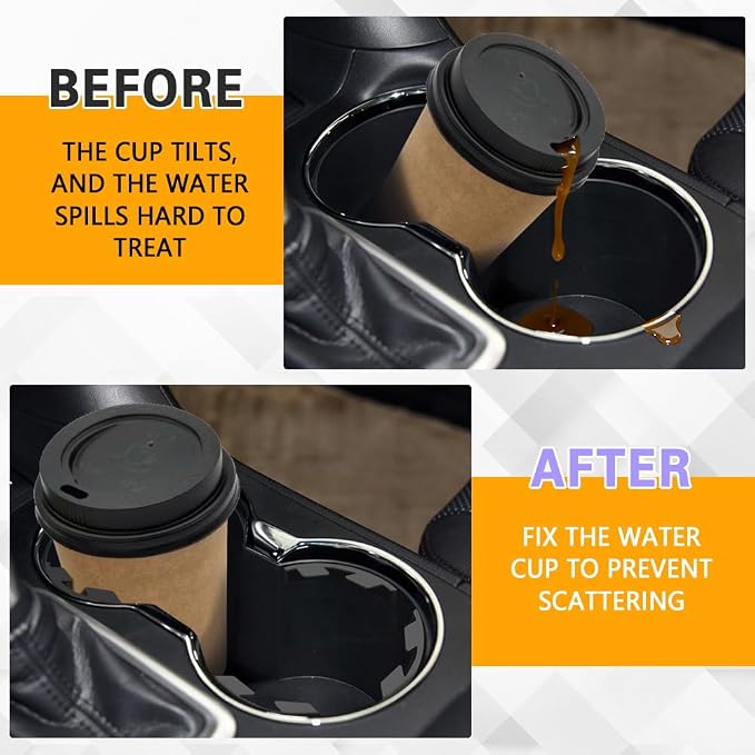 6PCS Silicone Car Cup Holder Insert with Arc Leaf Design, Car Cup Holder Expander, Silicone Self-Adhesive Cup Holder Stabilizer, Anti-Shake Auto Water Bottle Stabilizers for Most Vehicles - Image 4