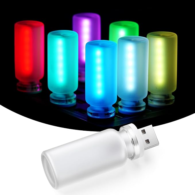 iFunyLED Car Interior USB LED Night Light, Touchable Dimming with 13 Modes of Car Ambient Lighting Kit, Frosted Glass Bottle Lamp, Car Interior Accessories Suitable for Most Vehicles, Pack of 1 by iFunyLED