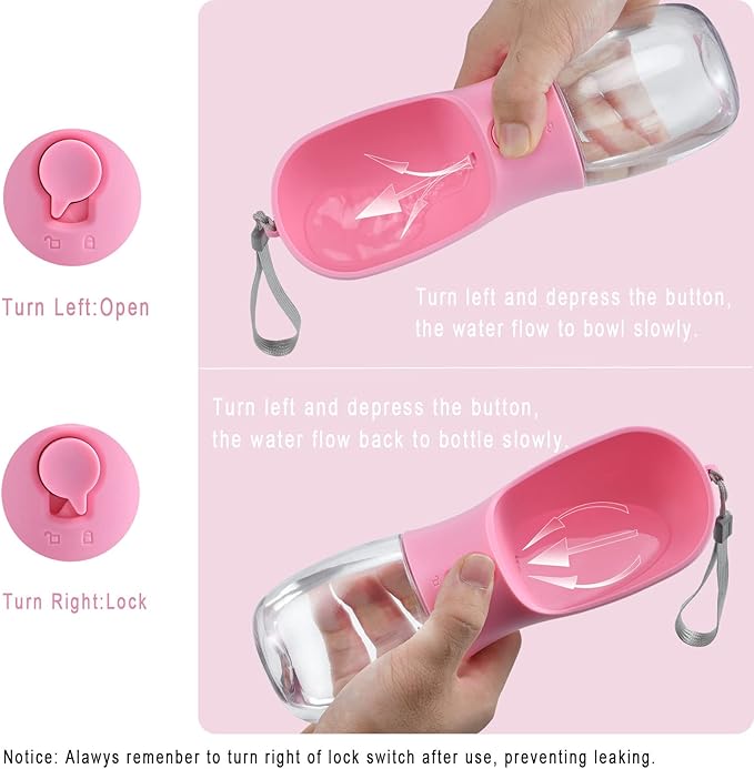 Cibaabo Dog Water Bottle Portable with Food Container & Filter for Travel | Feeding & Hydration | Travel Puppy Water Bowl | Portable Pet Dispenser | Girl Dog Accessories | for Hiking Camping Beach - Image 5