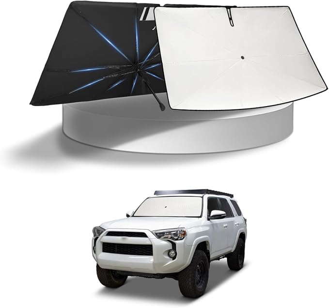 KUST Sun Shade Umbrella for Toyota 4Runner 2010-2025 2026 | Custom Fit Windshield Sunshade | Foldable Sunshade with Bendable Handle | Blocks Heat & UV Rays Keep Car Cool Sunshield by KUST