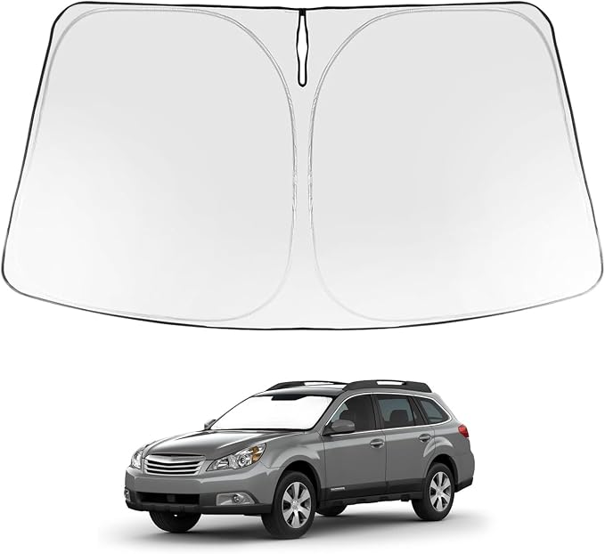 Proadsy Custom Fit Car Windshield Sun Shade for 2010-2014 Subaru Outback | 240T Heat Shield, Drops Temp 54°F, Blocks 99% UV, Prevents Dashboard Cracking, Summer Parking & Beach Trips, Easy Twist-Fold by Proadsy
