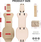 BEITK 1 Pack Waterproof Front Car Seat Cover for Car Truck SUV Beige | PU Leather, Scratch-resistant, Sideless Design, Universal Fit, with Storage Pocket and Seat Belt Pad, Easy to Install - Image 2