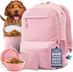Rubyloo Dog Travel Backpack for Supplies - Dog Diaper Bag with Travel Bowls | 2 BPA-Free Bowls; Food Container & Treat Pouch; Placemat; Laptop Sleeve; Poop Bag Dispenser, Hiking, Camping & Road Trips, by Rubyloo