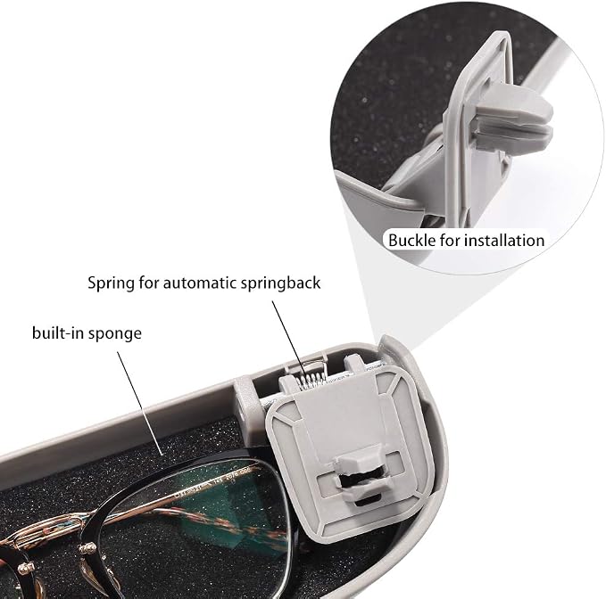 Thenice Sunglasses Storage Box for Honda Civic Accord CRV HRV Camry | Grab handle replacement, glasses case, easy to access, maximize space, easy to install, black color - Image 4