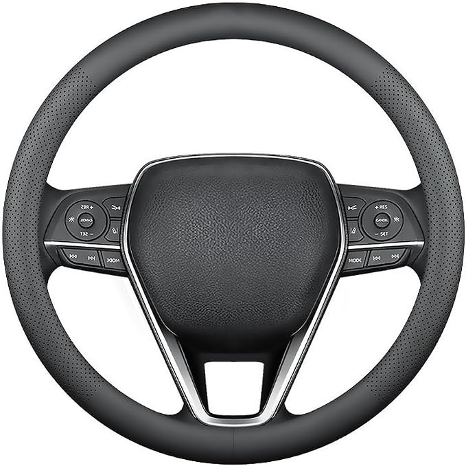 LKWLIKEI Nappa Premium Leather car Steering Wheel Cover, Non-Slip, Breathable, Universal 15 inches, Black. - Image 7