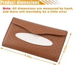 Car Tissue Holder, PU Leather Auto Napkin Holder for Visor & Backseat, Automotive Mask Organizer Case to Keep Vehicle Tidy, Universal Interior Accessories for Sedan Truck SUV (Brown) - Image 2