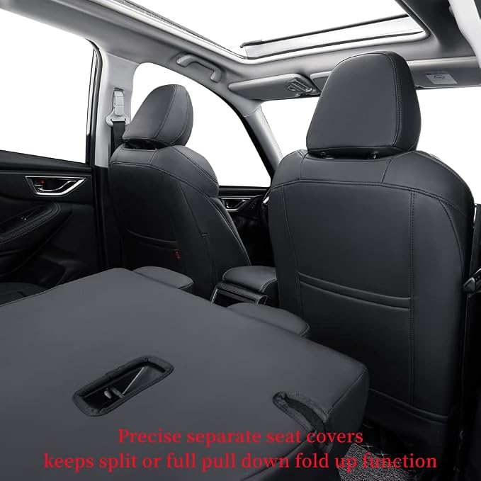 Car Seat Covers for 2009-2013 Subaru Forester,Rear No Armrest,Faux Leather | Full Set Suv Seat Cushion,Easy Installation,Factory Look,Waterproof Car Seat Protector (Black) - Image 4