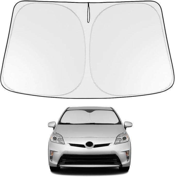 Proadsy Custom Fit 2010-2015 Toyota Prius Windshield Sun Shade, Blocks Heat | 240T Heat Shield, Drops Temp 54°F, Blocks 99% UV, Prevents Dashboard Cracking, Summer Parking & Beach Trips, Easy Twist-Fold by Proadsy