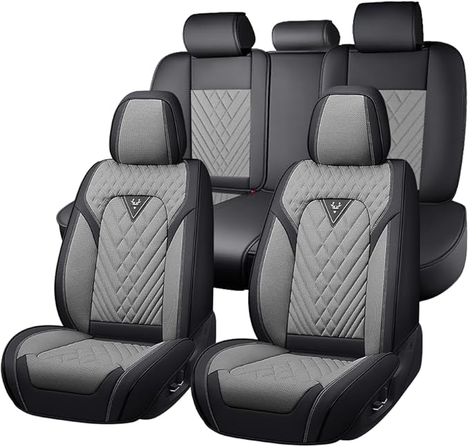 Fit for Toyota C-HR Seat Covers 2018-2022,Premium Leather, 360° Full Protection, Thick Padding & Memory Foam, Waterproof & Stain-Resistant Car Seat Cover Full Set (5 Seat,Black&Gray) by Unknown