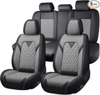 Fit for Toyota Corolla Cross Seat Covers 2022-2026,Premium Leather, 360° Full Protection, Thick Padding & Memory Foam, Waterproof & Stain-Resistant Car Seat Cover (5 Seat,Black&Gray) by Unknown
