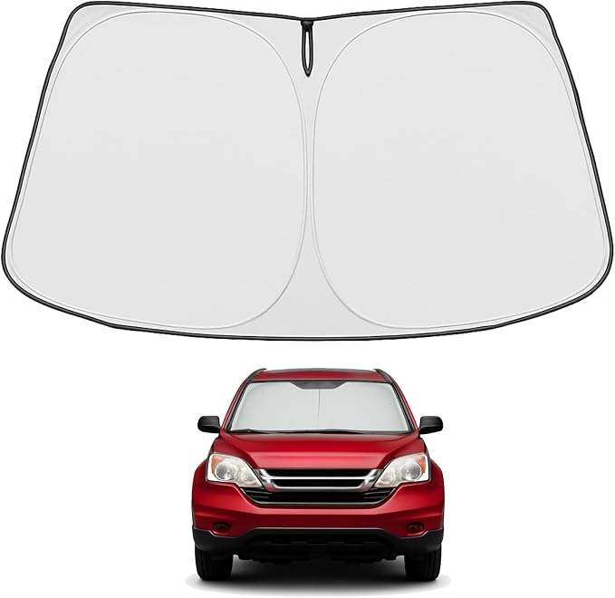 Proadsy Custom Fit 2023-2026 Honda CRV Windshield Sun Shade, Blocks Heat | 240T Heat Shield, Drops Temp 54°F, Blocks 99% UV, Prevents Dashboard Cracking, Summer Parking & Beach Trips, Easy Twist-Fold by Proadsy