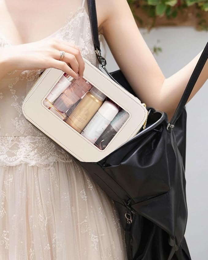 Clear American Mahjong Tile Bag, Travel Makeup Bag Cosmetic Organizer Case Waterproof Skincare Toiletry Bag with Zipper Portable Make Up Pouch Compact Car Organizer Bag for Essentials - Image 2
