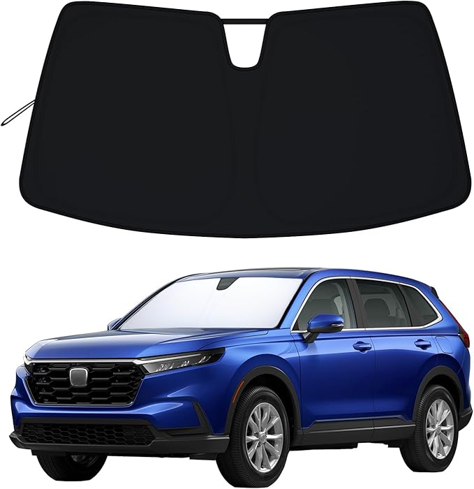 Windshield Sun Shade for Honda CRV 2023-2025 2026, Premium 310T Reflective Polyester UV Blocker, Lightweight Foldable Sun Visor with Storage Pouch by PIMCAR