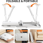 Laptop Desk Bed Table,Adjustable Lap Desk Bed Tray,Portable Folding Couch Table with Storage Drawer & Bookstand,Car Rear Seat Sofa Floor Laptop Tray Stand for Adult Kids Eating Writing Reading - Image 6