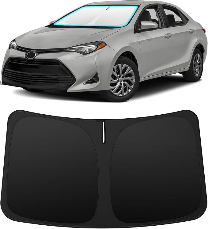 INSAUTO Custom Fit Windshield Sun Shade for Toyota Corolla 2014-2019 | Foldable Front Window Sunshade Car Accessories, UV & Heat Reflector, Keeps Interior Cool, Includes Storage Bag by INSAUTO