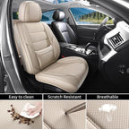 Car Seat Covers Full Set Custom Fit For Lexus ES300 1997-2003, Beige | Lumbar Support, Premium Faux Leather, Breathable, Anti-Slip, Airbag Compatible, Waterproof, Car Seat Protectors, 2 Row-5Seat - Image 6