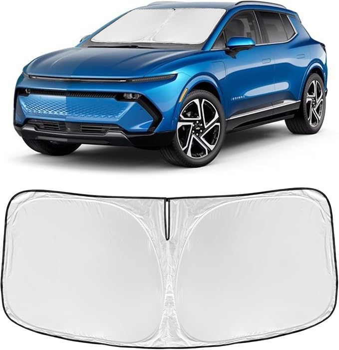 for Chevrolet Equinox EV SUV 2024 2025 2026 Windshield Sun Shade | 4 Layers for Front Windows Shade Cover Custom Fit Chevy Equinox EV Not for Gasoline Equinox 250T Shade Blocks UV Rays by ZOIBVCARSUNSHADE