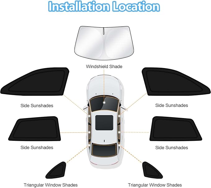 KUST Car Window Shades for 2020-2025 Subaru Outback Accessories Windshield Sun Shade Side Rear Window Covers Sunshade Privacy Protection for Camping Blackout UV Block Full Set 7PCS - Image 8