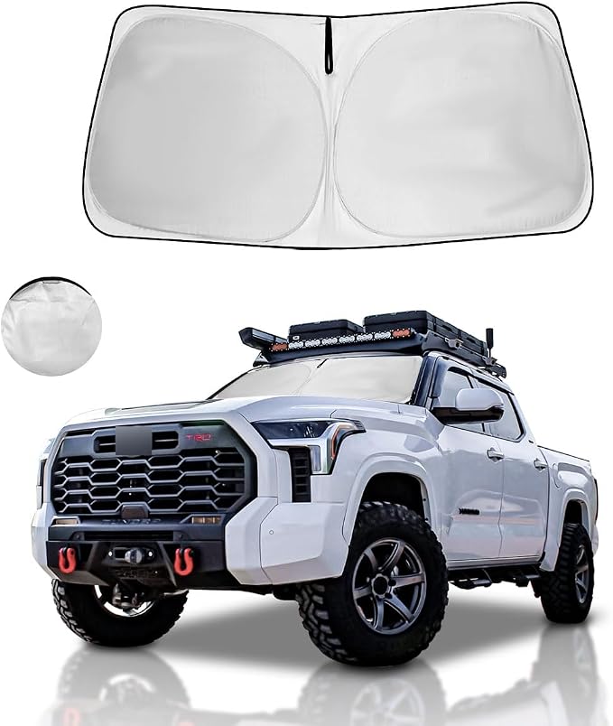 Windshield Sun Shade Car Sunshade Accessories Fit Toyota Tundra 2026-2022 | HOHUIGO Front Window Screen Cover Truck Sun Visor UV Heat Shield for Tundra TRD Pro, Limited, SR5, Platinum, Keep Car Cool by HOHUIGO