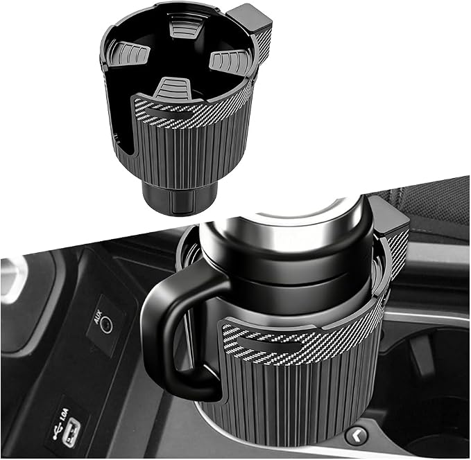 Car Cup Holder Extender, Expandable Vehicle Water Bottle Holder Adapter with Adjustable Base, Automotive Interior Drink Cup Expander, Universal for SUV Caravan Truck by Unknown