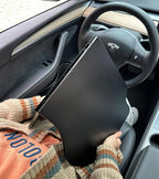 Frins Foldable Car Desk for Tesla Model Y/3/X Accessories, PU Leather Car Table Tray, Anti-Slip Stable Desktop No Mouse Drift, Multifunctional in-Car Tray for Eating, Work, Study, Makeup and Travel - Image 9