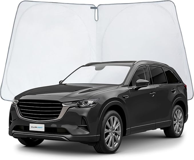 CLIM ART Windshield Sun Shade for Mazda CX-90 2024-2026, Custom-Fit Foldable Car Sunshade, Vehicle Sun Protector, Front Auto Windshield Cover, Car Accessories - WS3040 by CLIMART