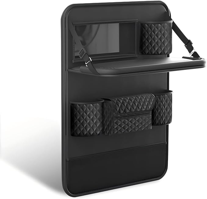 Universal Car Backseat Organizer with Tablet Holder & Foldable Tray - Heavy-Duty Kick Mats Seat Protector for Kids, Waterproof Multi-Pocket Storage for Road Trips, Cars, SUVs​ - Image 2