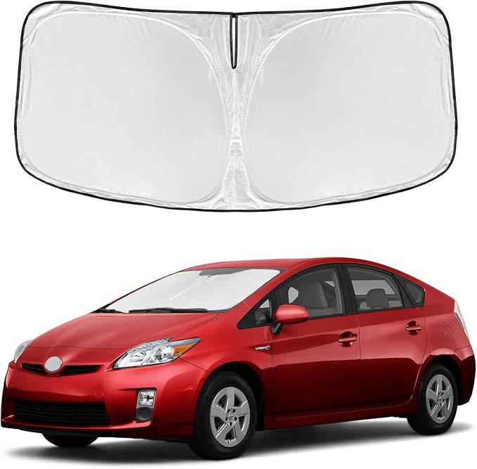 for Toyota Prius Hatchback 2010-2015 Windshield Sun Shade 4 Layers Sunshade | Front Windows Shade Cover Custom Fit Prius Hatchback Sun Visor 250T Shade Blocks UV Rays Car Accessories by ZOIBVCARSUNSHADE