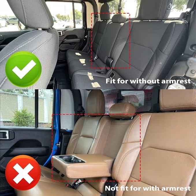 Custom Fit Seat Covers for Jeep Gladiator JT 2020 2021 2023 2024 2025 2026 Full Set Black Car Seat Protectors Premium Faux Leather Automobile Seat Seat Cover - Image 5